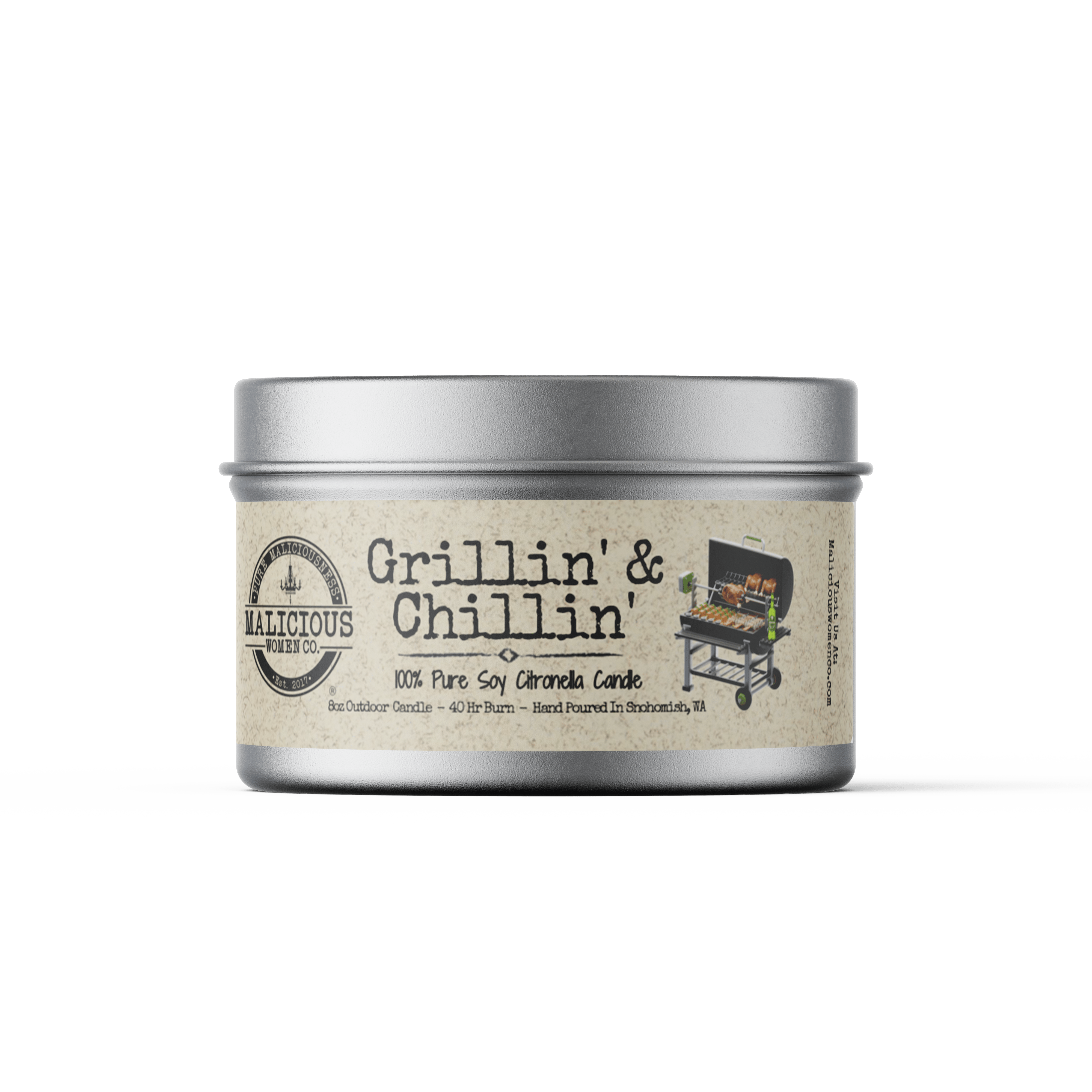 Grillin’ & Chillin Outdoor Citronella Candle - Select Your Scent - Malicious Women Co. - Summer Candle